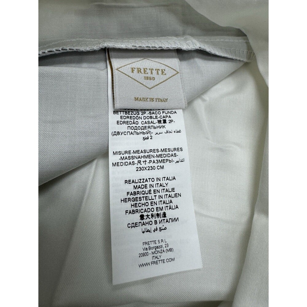 Frette Queen Bold Duvet Cover , Milk/Slate Grey , 100% Cotton, Made In Italy - Picture 7 of 10